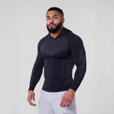 You youngla americano fino-ajuste estiramento pulôver com capuz de manga comprida masculino fitness esportes correndo de