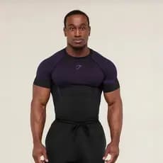 Ginásio verão masculino americano apertado camiseta esportes Fitness de secagem rápida respirável estiramento em torno d