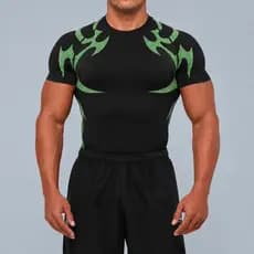 Ginásio sem costura magro ajuste altura-encaixe de alta elasticidade camiseta masculina esportes Fitness cesta de corrid