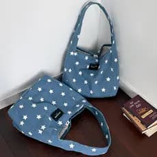 Ya Ya Yayu Star Print Underarm Bag Feminino de grande capacidade All-Match Bolsa de um ombro Bolsa de pano Casual