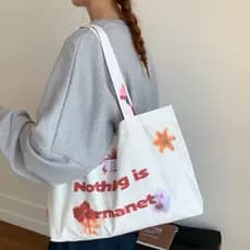 Yeyu 2025 novo estilo nicho Design bolsa de lona feminina grande capacidade sacola de um ombro estudante classe sacola