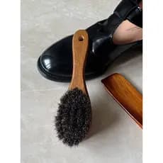 Escova de sapato de crina doméstica Cerdas macias Não machucam sapatos Escova de polimento de sapato Escova de couro par