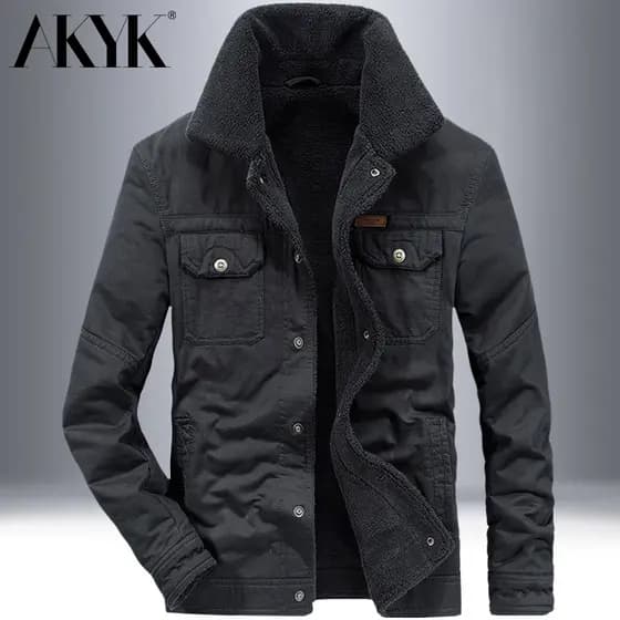 Jaqueta masculina acolchoada de algodão com gola de pele de inverno, jaqueta acolchoada grossa acolchoada, tamanho grand