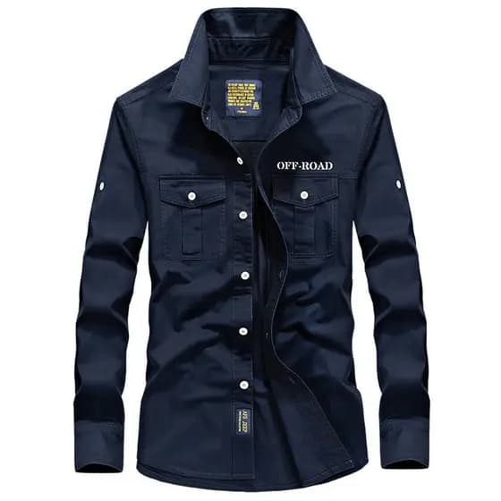Outono inverno campo de batalha 2018 novo estilo camisa de manga comprida masculina Plus Size camisa de algodão puro rou