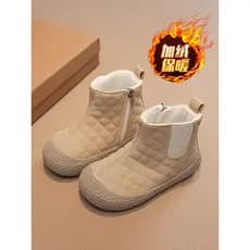 Bebê Martin botas outono inverno estilo forro de lã crianças sapatos de algodão meninos sapatos sola macia do bebê da cr