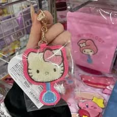Japonês sanrio sanrio sanrio bordado chaveiro pingente dos desenhos animados bonito gatinho melodia pirulito saco pendur
