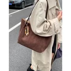 Bolsa retrô feminina de grande capacidade 2026 novo estilo moda camurça sacola High-End trabalho Commuter bolsa de ombro