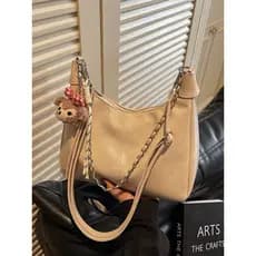 Simples bolsa mensageiro de grande capacidade bolsa feminina 2026 novo estilo moda corrente ombro axila saco estudante C