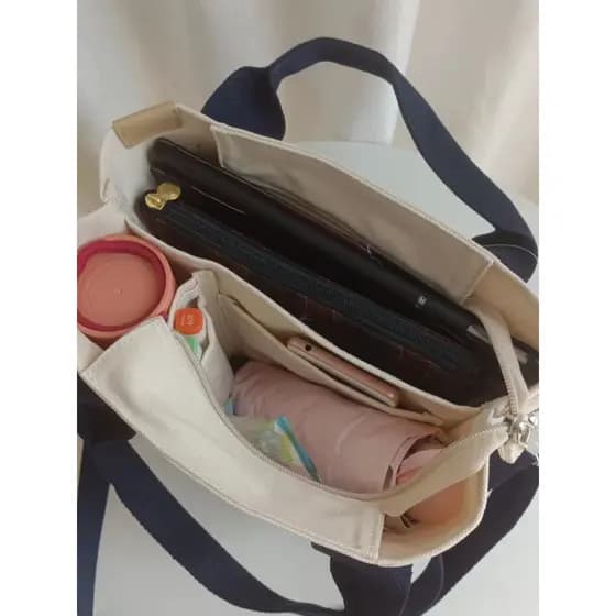 Japão Lotte Multi-camadas Sacola de Lona Bolsa Mensageiro Mamãe Bolsa Portátil Multi-Compartimento Bolsa Pequena de Trab
