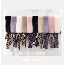 Coreano leopardo impressão fita cachecol de pelúcia colar falso cachecol grosso pele do falso inverno cachecol de pelúci