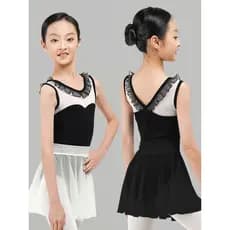 Roupas de dança infantil roupas de prática meninas novo estilo verão chinês Ballet macacão exame roupas colete sem manga