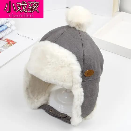 W inverno novo estilo crianças chapéu proteção de orelha do bebê Lei Feng chapéu All-Match meninos meninas quente bonito