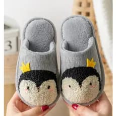 Crianças antiderrapante chinelos de algodão quente outono inverno estilo meninos meninas interior casa sola macia pai-fi