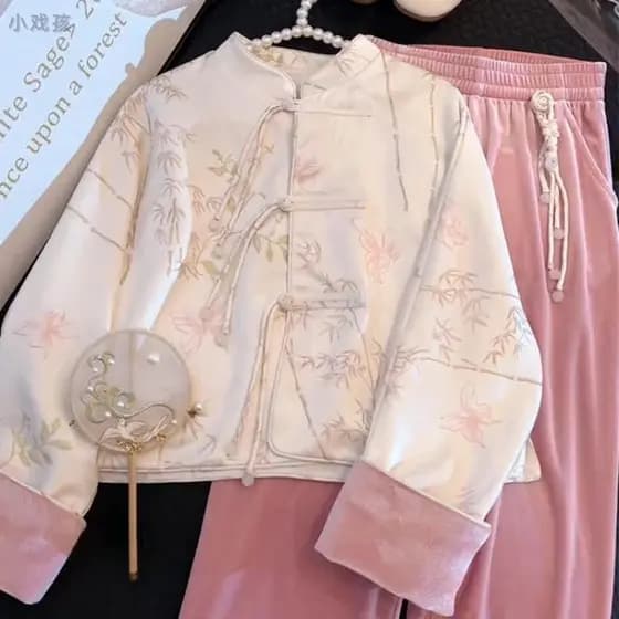 Meninas Hanfu influenciador frito rua terno roupas de outono 2026 novo estilo moda crianças meninas chinês antigo terno