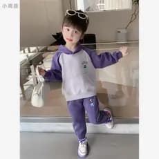 Meninas soltas terno Casual primavera outono 2025 novo estilo versão coreana meninas moda velo-velo roupas esportivas bo