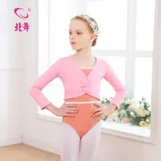 Dança do norte roupas de dança das crianças camisola feminina outono inverno manga comprida Ballet pequena jaqueta camis