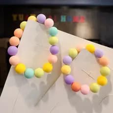 Macaron pai-filho pulseira bonito crianças coreano bebê princesa jóias pulseira menina jóias presente