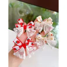 Crianças arco grampo de cabelo bonito princesa rendas cocar morango cor Dot rendas acessórios para o cabelo não machuca
