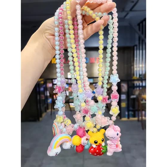 Crianças colar luminoso pulseira conjunto princesa jóias bebê dos desenhos animados bonito acessórios menina presente de