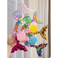 Sereia hairpin coreano menina princesa bebê acessórios de cabelo lantejoulas cauda estrela do mar escudo hairpin clipe l