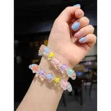 Bonito estrela flor pulseira crianças princesa frisado jóias pai-filho jóias bebê Lolita decoração jogar presente