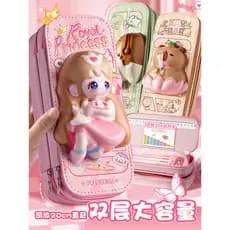 Estojo de lápis menina descompressão 3D tridimensional estojo de lápis dupla camada descompressão caixa de papelaria cri