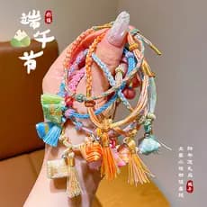 Corda de mão trançada colorida borla meninas dragão barco Festival corda trançada à mão Zongzi corda multicolorida simpl