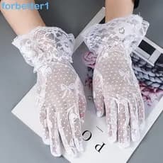 Luvas De Malha FORBETTER Arrastão Verão Condução Protetor Solar Preto Branco Renda Curta