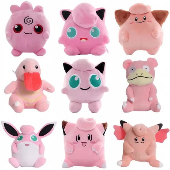Pokémon Pelúcia Jigglypuff Clefairy Wigglybuff Cleffa Slowpoke Brinquedos Peluche Clefable