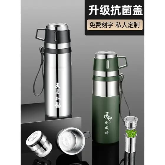 Copo térmico de aço inoxidável 316 de alta qualidade, todo em aço, grande capacidade, masculino, feminino, portátil, via
