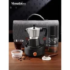 Mongdio Mongdio Conjunto de cafeteira Moka com válvula dupla Máquina de café expresso doméstica para fazer cafeteira Bol
