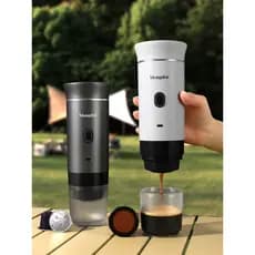 Máquina de café elétrica portátil, cápsula de acampamento ao ar livre, máquina de café recarregável por USB, moedor de c
