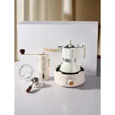 Moka pote conjunto caixa de presente presentes domésticos cafeteira italiana Espresso moedor mão conjunto completo