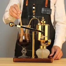 Brown Yi real bélgica cafeteira doméstica sifão de aço inoxidável cafeteira fazendo eletrodomésticos pote bélgica