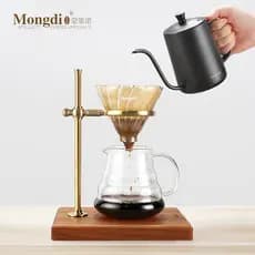 Marrom Yi mão brew cafeteira rack nogueira mão fermentação rack de café doméstico tipo gotejamento filtro copo conjunto