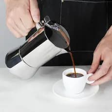 Marrom Yi italiano Espresso moka pote doméstico de aço inoxidável moka cafeteira fogão elétrico aquecimento italiano máq