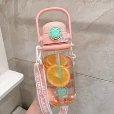 2026 novo estilo 1.000ml copo de água meninas de alto valor copo de palha de plástico de grande capacidade estudante gar