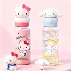 Olá Kitty dos desenhos animados copo prático de grande capacidade crianças copo de água de alto valor meninas bonito ver
