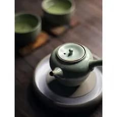Jiutu Pote de grés artesanal Cheng Cerimônia de chá estilo japonês Chá Cheng Conjunto de chá estilo japonês Grés Bandeja