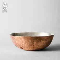 Jiutu feito à mão com padrão de martelo de cobre Tigela de chá Prato de lavar para fazer chá Kung Fu Pote de frutas Bald