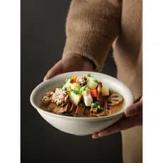 Jiutu tigela de jantar de cerâmica estilo japonês, tigela de arroz doméstica, sopa, macarrão, grama, esmalte cinza, arte