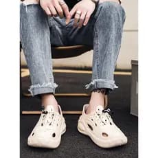 Caminhada de seda buraco de coco sapatos masculinos verão exterior Wear antiderrapante pisando na merda sentir Baotou co