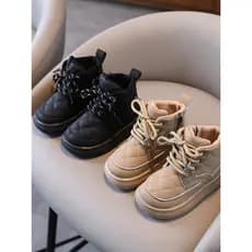 Crianças botas 2025 outono meninas botas curtas de sola macia sapatos de pão meninos botas de moda botas únicas estilo b