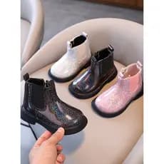 2025 primavera outono novo estilo moda botas curtas moda brilhante meninas princesa botas outono inverno meninas botas d