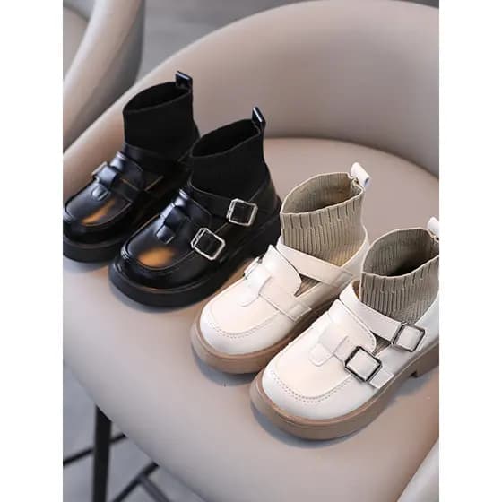 Meninas meninas botas 2024 primavera outono novo estilo moda crianças princesa botas meninas meias elásticas botas curta