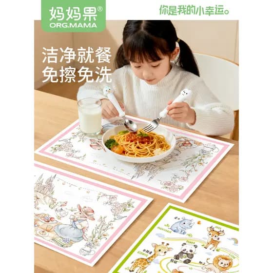 Placemat descartável para bebês, portátil, descartável, à prova de óleo, à prova d'água, para comer, cadeira de jantar,