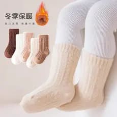 Meias de bebê outono inverno engrossado quente bebê boca solta desossada sem pernas meias meninos meninas forro de lã me