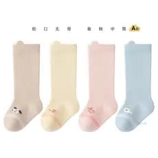 Versão coreana meias de panturrilha do bebê primavera outono bebê boca solta desossada tubo médio meias meninos meninas