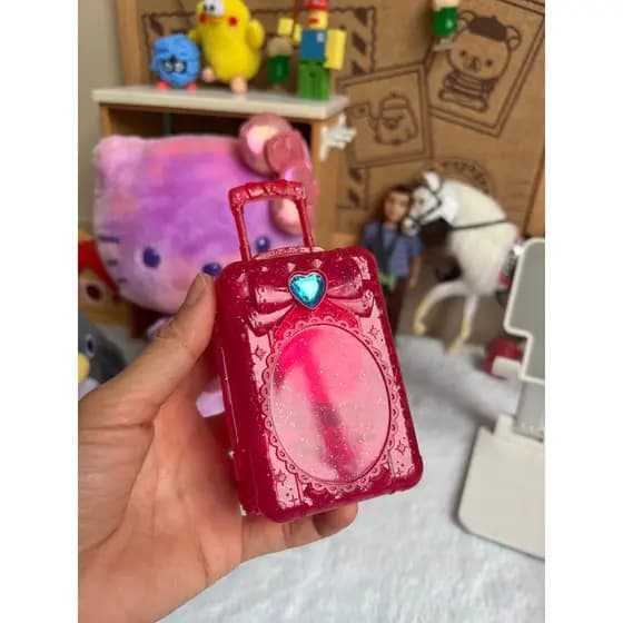 Japonês único Katie melodia Mini trole caso vermelho Retro mala forma saco de armazenamento brinquedo das crianças prese