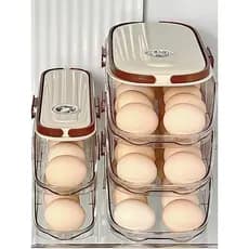 Bandeja de ovos Bandeja de ovos Rack de ovos Caixa de ovos rolante Caixa de armazenamento de geladeira doméstica de qual